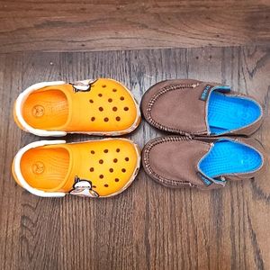 Boys Crocs Bundle Star Wars and Santa Cruz Loafer Size 8 c 9